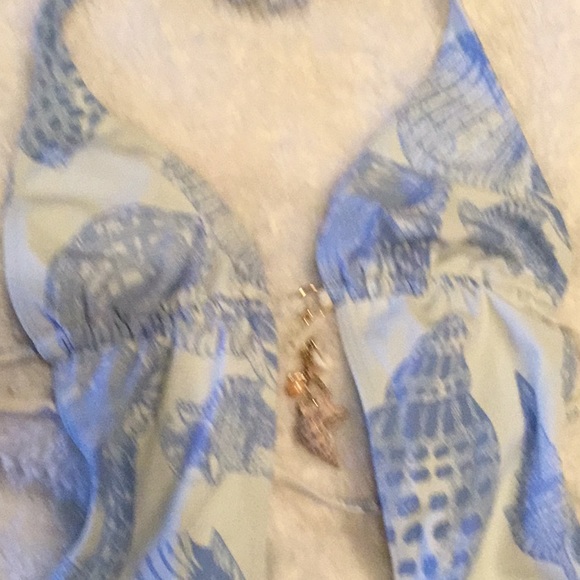 Shay Todd Baby Blue & White Seashell Swimsuit - Picture 3 of 7